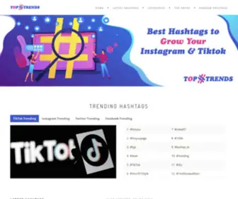 Tophashtrends.com(Find Best Twitter Trending Hashtags) Screenshot