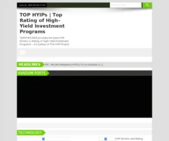 Tophyips.info(The Best HYIP Monitor and Rating service) Screenshot