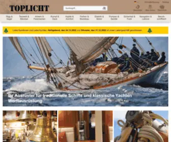 Toplicht.de(Online-Shop für traditionelle Schiffe ⛵ und klassische Yachten) Screenshot