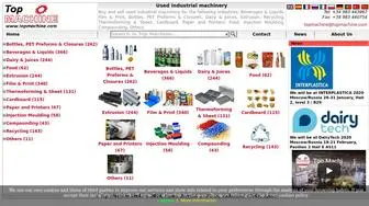 Topmachine.com(Buy and sell industrial machinery for the following industries) Screenshot