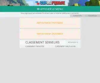 TopmcFrance.fr(Classement Serveur Minecraft) Screenshot