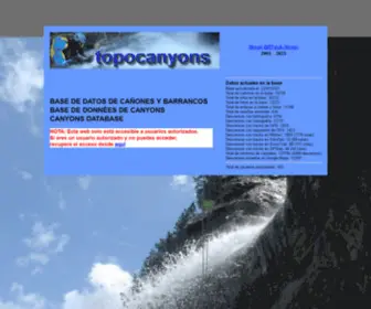 Topocanyons.info(Acceso a la base de datos TOPOCANYONS) Screenshot