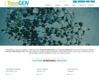 Topogen.com(TopoGEN is a CRO specializing in drug development and the production of topoisomerases and cell) Screenshot