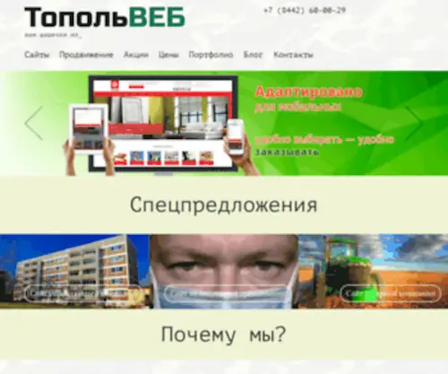 Topolweb.ru(Разработка сайтов в Волгограде от 6 000 руб. CMS 1С) Screenshot