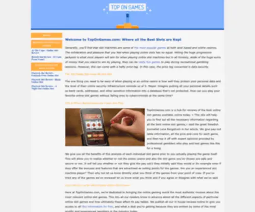 Topongames.com(The Top Online Slot Review Site) Screenshot