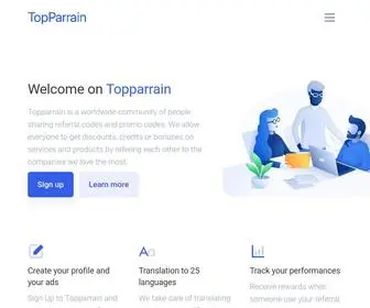 Topparrain.com(Topparrain) Screenshot