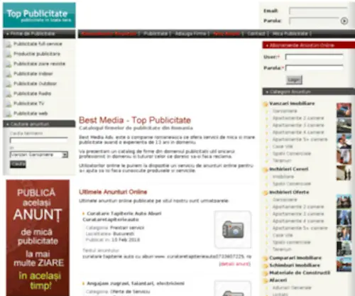 Toppublicitate.ro(Catalog firme publicitate si Anunturi online) Screenshot