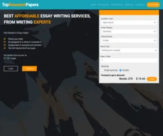 Topresearchpapers.com(Research paper helper) Screenshot