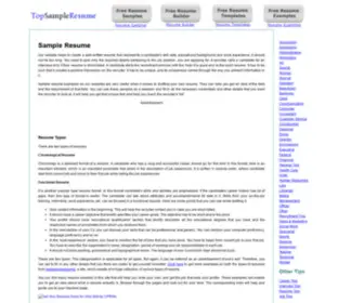 Topsampleresume.com(Sample Resume) Screenshot