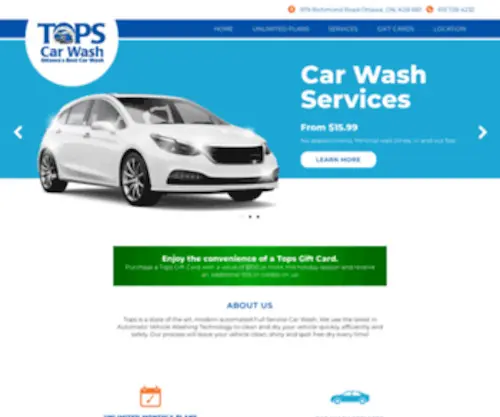 Topscarwash.com(Tops Car Wash) Screenshot