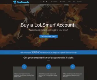 Topsmurfs.com(Buy League of Legends Smurf Account) Screenshot