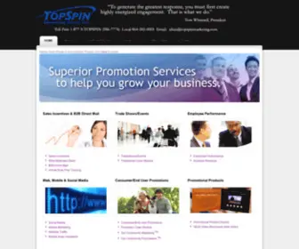 Topspinmarketing.com(TopSpin Marketing is a Premiere Provider of B2B and B2C Advertising) Screenshot