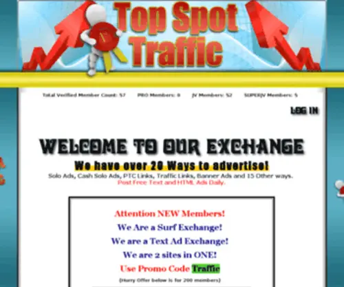Topspottraffic.com(Top Spot Traffic FREE text ads) Screenshot