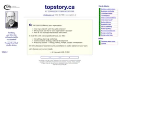 Topstory.ca(Public relations and social marketing) Screenshot