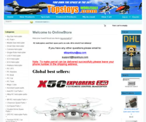 Topstoys.com(RC helicopter wholesale shop) Screenshot