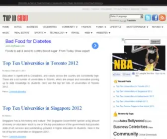 Toptenguru.com(Top Ten Lists) Screenshot