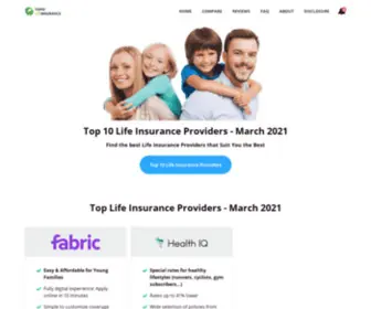 Toptenlifeinsurance.com(Top 10 Life Insurance) Screenshot