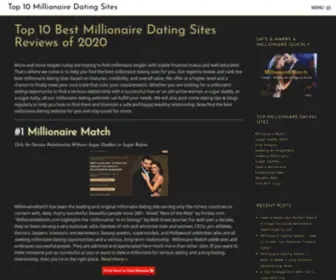 Toptenmillionairedatingsites.com(2020 Top 10 Millionaire Dating Sites to Find Millionaire Dating Relationship) Screenshot