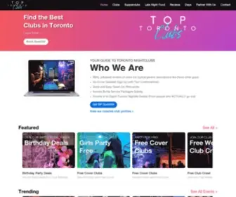 Toptorontoclubs.com(Clubs In Toronto) Screenshot