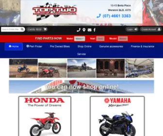 Toptwomotorcycles.com.au(Top Two Motorcycles Online Spares) Screenshot