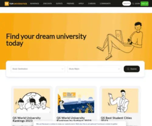 Topuniversities.com(Discover the best universities worldwide) Screenshot