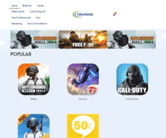 Topupzone.in(The best destination for purchase Game Credit at 50% off in India) Screenshot