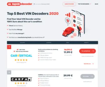 TopVindecoder.com(Top 11 Best VIN Decoders September 2021) Screenshot