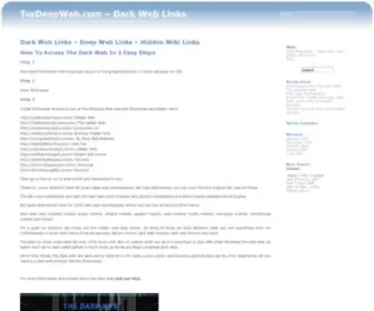 Tordeepweb.com(Dark Web Links) Screenshot