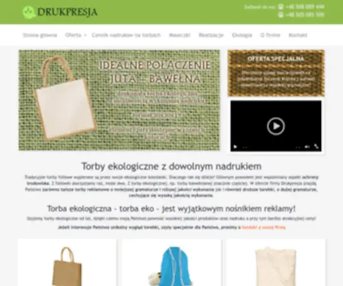 Torebki-Ekologiczne.pl(Torby ekologiczne bawełniane z nadrukiem) Screenshot