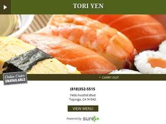 Toriyensushi.com(TORI YEN) Screenshot