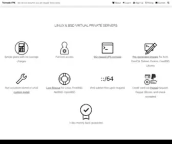 TornadovPs.com(Tornado VPS Xen VPS hosting) Screenshot