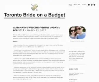 Torontobrideonabudget.com(Toronto Bride on a Budget) Screenshot