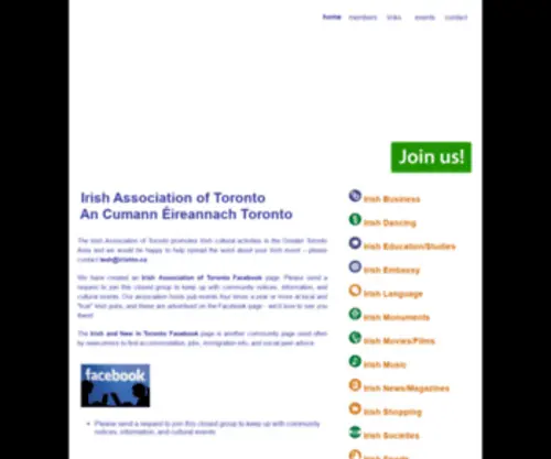 Torontoirishassociation.com(Toronto Irish Association Society) Screenshot