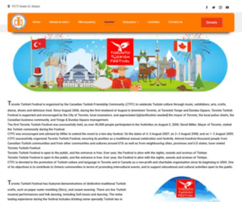 Torontoturkishfestival.org(Toronto Turkish Festival is organized by the Canadian Turkish Friendship Community (CTFC)) Screenshot