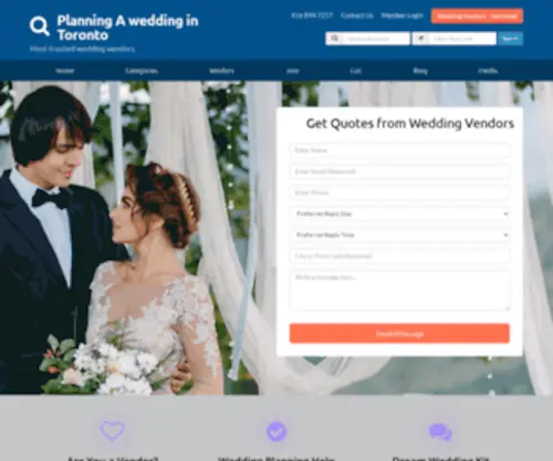 Torontoweddingbox.com(Toronto wedding planning service directory) Screenshot