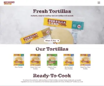 Tortillaland.com(Corn, Flour & Street Taco Tortillas) Screenshot