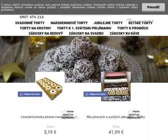 Torty-Zakusky.sk(Torty a zákusky Dana Česelková Bardejov. Pečieme torty a zákusky na svadby) Screenshot