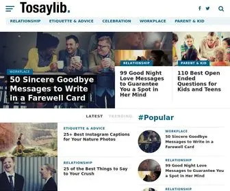 Tosaylib.com(Get an idea of what to say) Screenshot