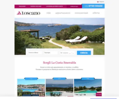 Toscanoportocervo.com(Ville Porto Cervo e Costa Smeralda) Screenshot