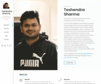 Toshendra.com(Entrepreneur, Ideator, Creator, Doer) Screenshot