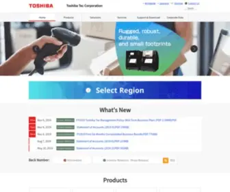 Toshibatec.com(TOSHIBA TEC Top Page) Screenshot