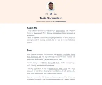 Tosinsoremekun.com(Software Developer) Screenshot