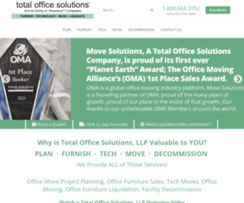 Tospartners.com(Total Office Solutions) Screenshot