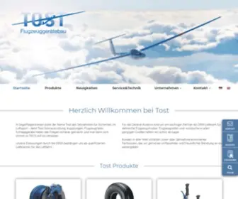 Tost.de(Tost Flugzeuggerätebau steht seit Jahrzehnten für Sicherheit im Luftsport) Screenshot