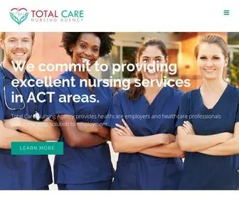 Totalcarenursing.com.au(Total Care Nursing Agency in Canberra) Screenshot