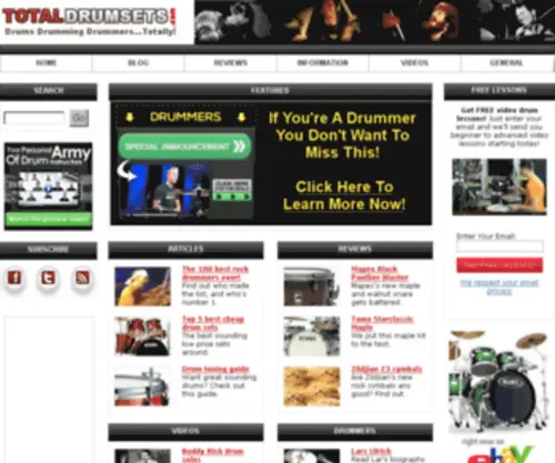 Totaldrumsets.com(No.1 Drums Site Online) Screenshot