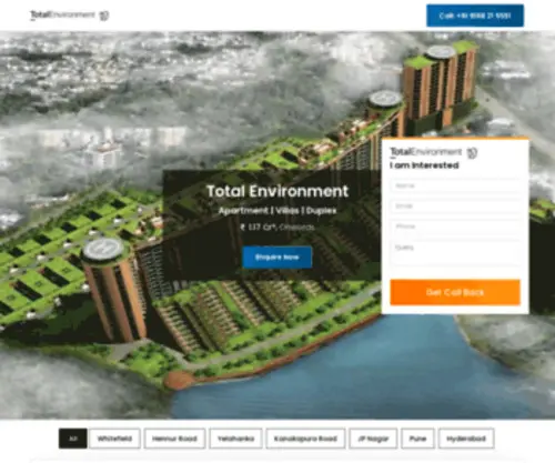 Totalenvironmentbooking.com(Total Environment Projects in Bangalore) Screenshot