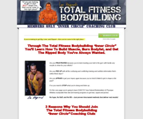 Totalfitnessbodybuilding.com(Lee Hayward's Total Fitness Bodybuilding) Screenshot