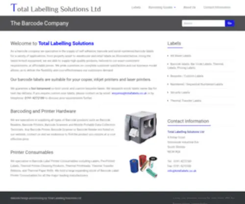 Totallabels.co.uk(The Barcode Company) Screenshot