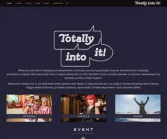 Totallyintoit.com.au(Entertainment, Hospitality, and Leisure jobs) Screenshot